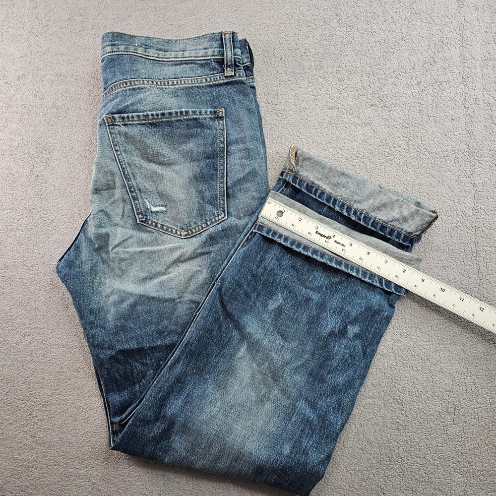 Banana Republic Boyfriend Jeans Men 31L Blue Premium Denim Streetwear Distressed - Picture 14 of 15